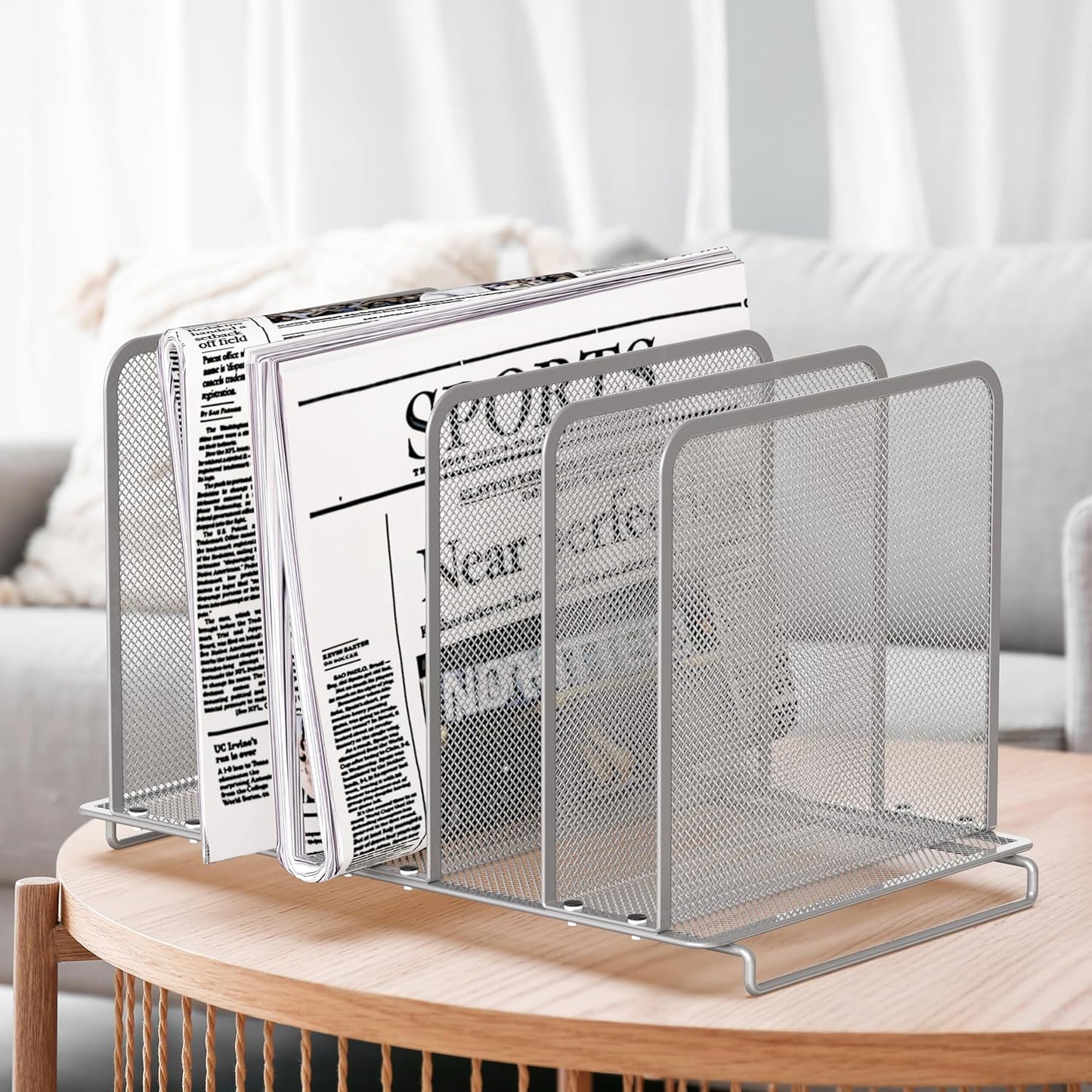 Simple Houseware Expandable 5 Section Upright File Sorter Organizer, Black
