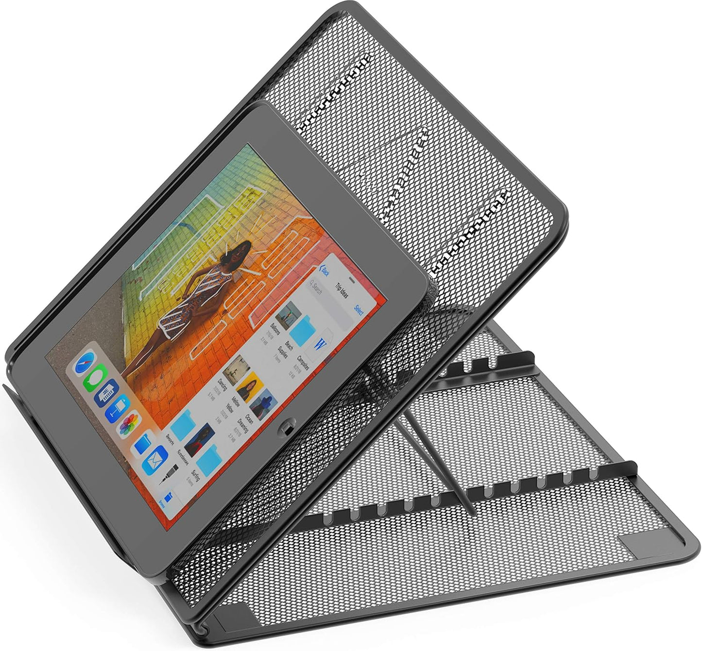 Simple Houseware Mesh Laptop Stand with 11-Levels Adjustable Ventilated Computer Holder, Black