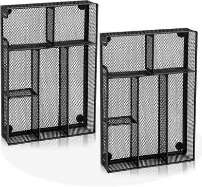 Desk Drawer Organizer, Office Drawer Divider Organizer Tray with 6 Compartments, Metal Mesh Desktop Organization and Accessories for Stationery Makeup Kitchen Toolroom School ＆Office, 12.6x8.27x1.6 in