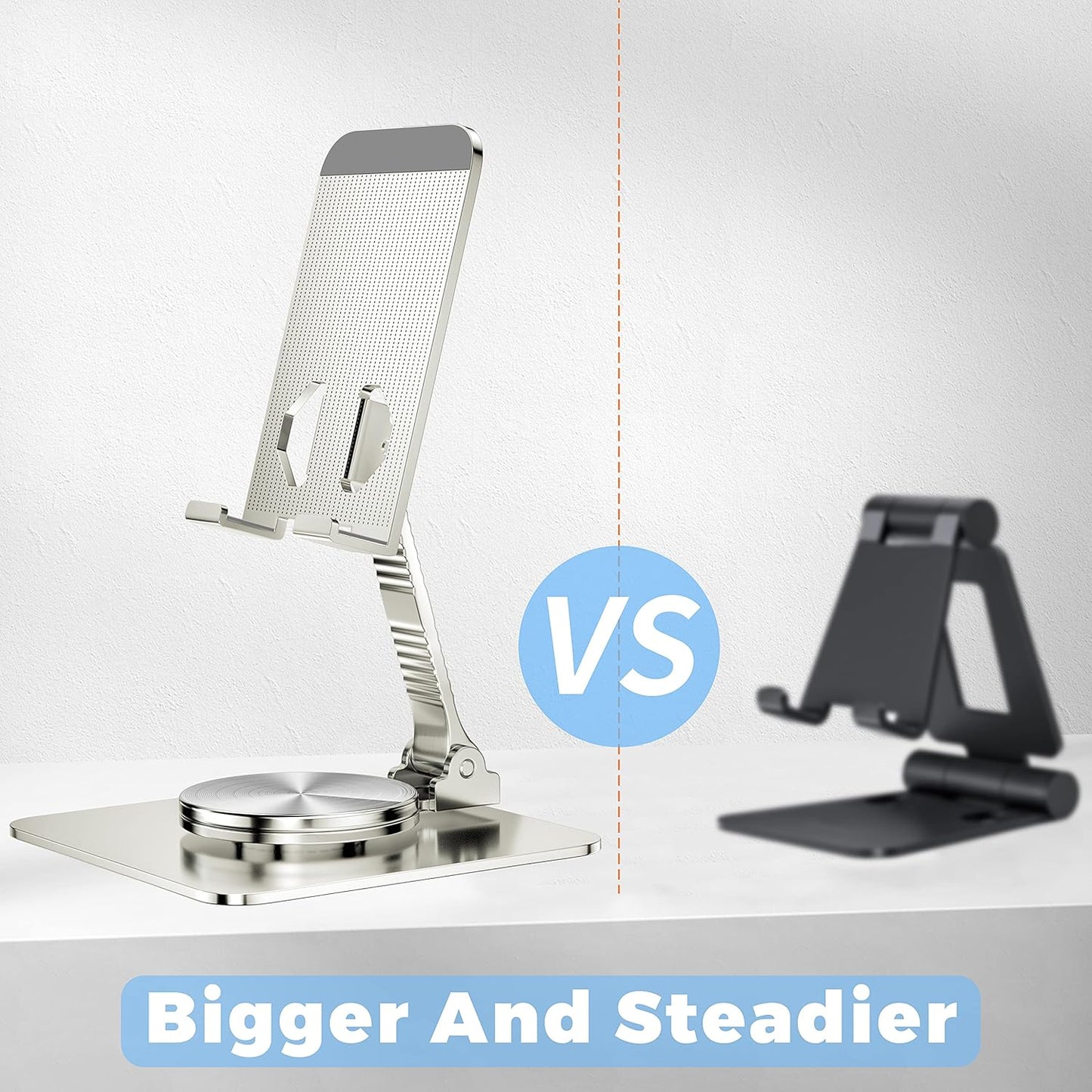 360 Rotatable Foldable Phone Stand for Desk,Fully Adjustable Desktop Phone Holder Cradle Dock Compatible with iPhone 17 16 15 14 13 12 11 Pro Max,Tablets,All Phones(Pink)