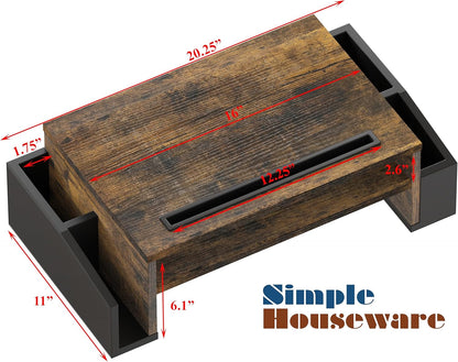 Simple Houseware Desk Monitor Stand Riser with Adjustable Organizer tray, Espresso