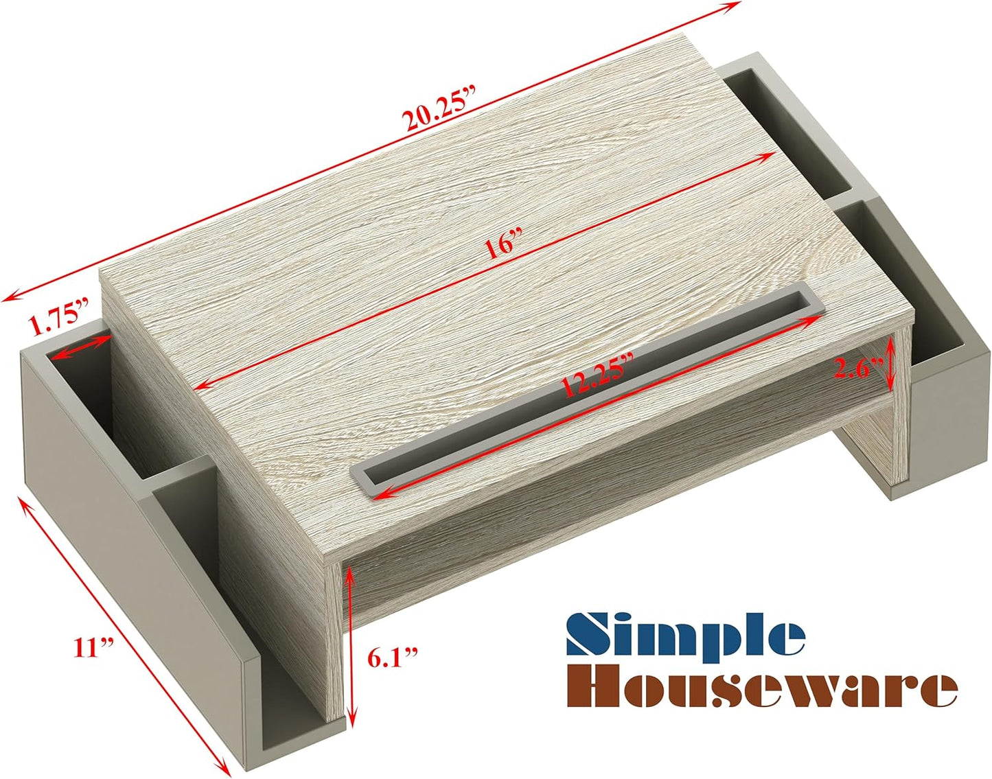 Simple Houseware Desk Monitor Stand Riser with Adjustable Organizer tray, Espresso