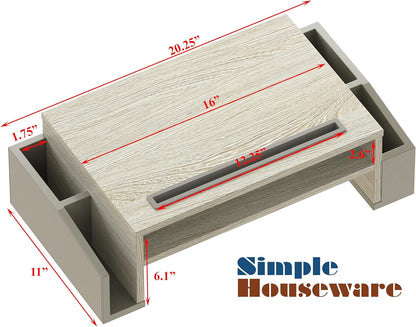 Simple Houseware Desk Monitor Stand Riser with Adjustable Organizer tray, Espresso