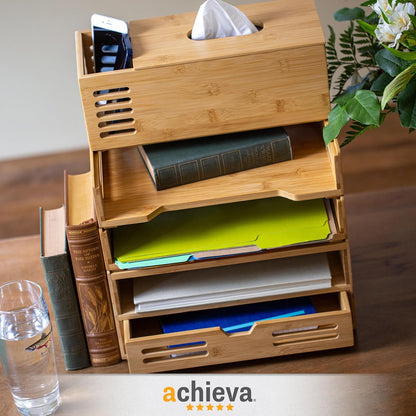 Achieva Bamboo Desk Organizer (71001)