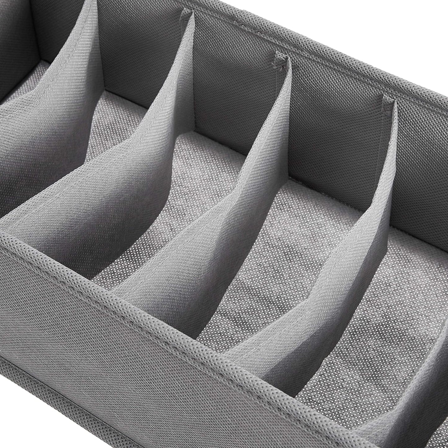Amazon Basics Collapsible Cloth Drawer Organizer Boxes for Socks, Underwear and Baby Clothes, Storage Bins, Gray, Set of 6
