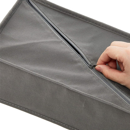 Amazon Basics Collapsible Cloth Drawer Organizer Boxes for Socks, Underwear and Baby Clothes, Storage Bins, Gray, Set of 6