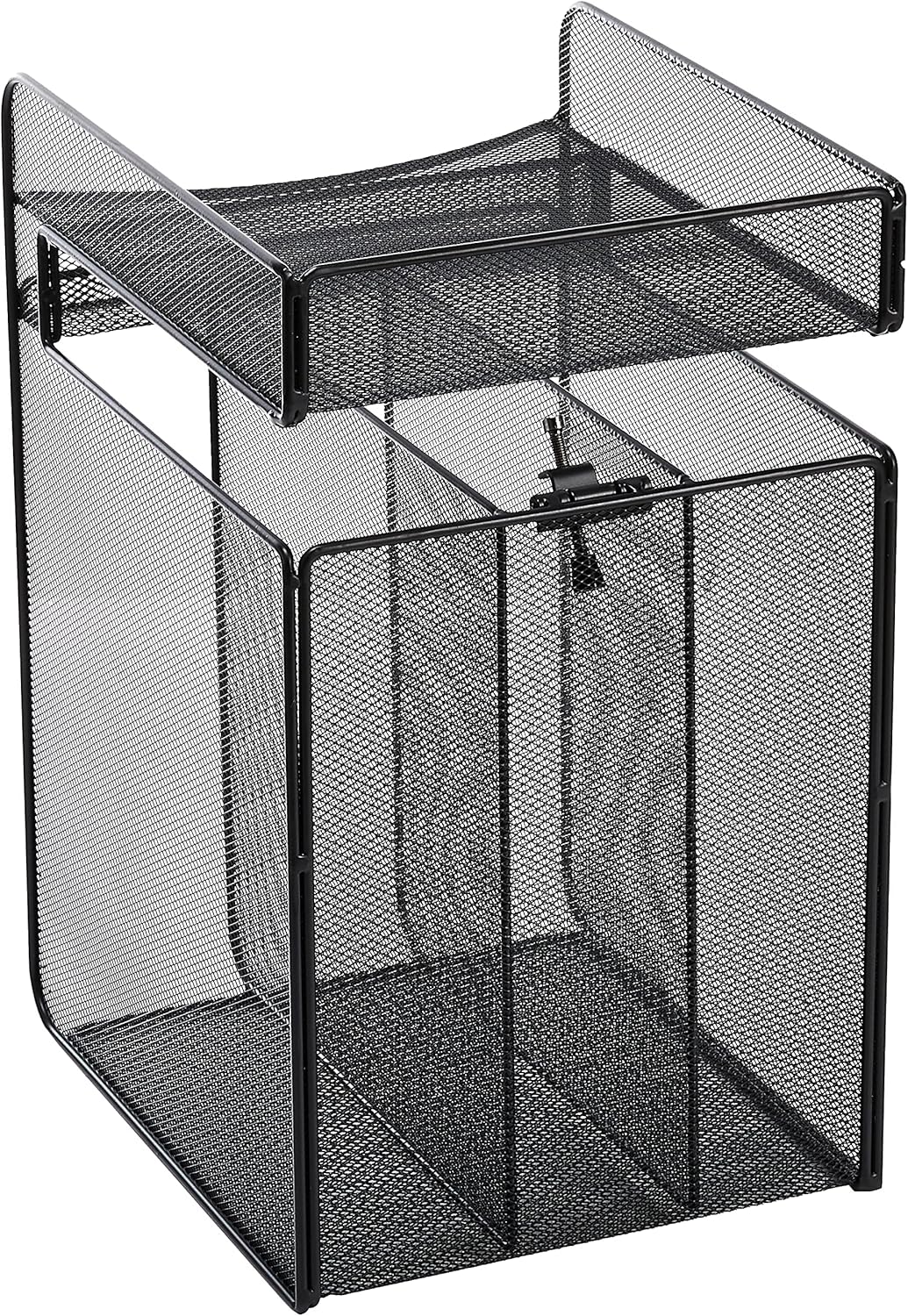 Safco Onyx Hanging Under Desk Organizer, 4 Trays, Office and Classroom Mailbox , Paper and Mail Sorter, Steel Mesh, Black