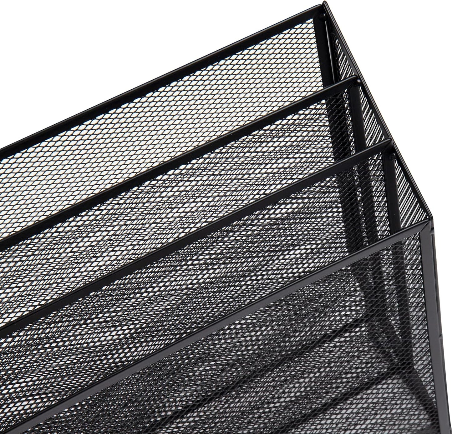 Mind Reader Vertical File Storage, Desktop Organizer, Workspace, Office, Metal Mesh, 12.5"L x 3.75"W x 11.5"H, Black