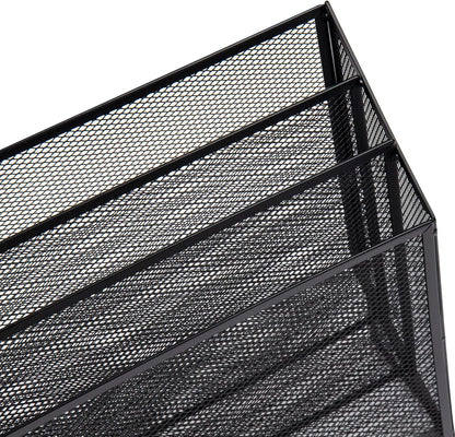 Mind Reader Vertical File Storage, Desktop Organizer, Workspace, Office, Metal Mesh, 12.5"L x 3.75"W x 11.5"H, Black