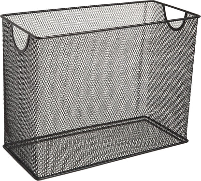 U Brands Desktop Hanging File Organizer, Black Mesh Metal, Letter Size, Steel Wire Document & Folder Organizer for Office Desk, Home, Classroom