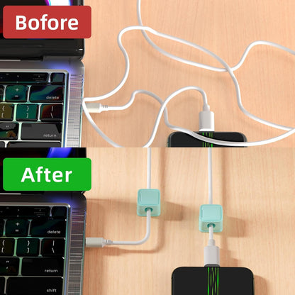 9 Pack Cord Organizer, Magnetic Cable Clips, Under Desk Management, Black | 0.27in Cable Compatible,Strong Adheive Wire Holder Keeper,Easy Open Phone Charger Holder for Home Car Desk Nightstand Office