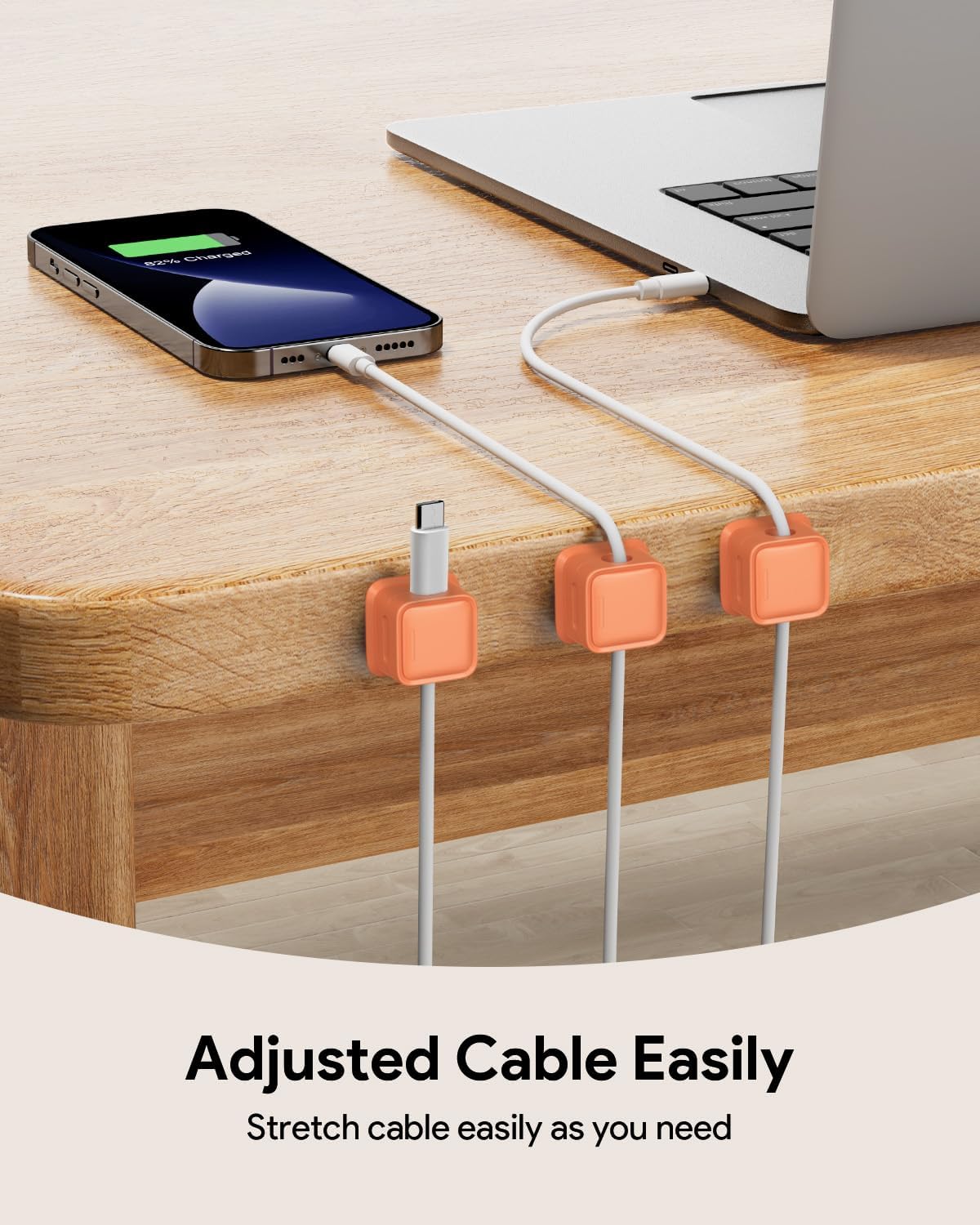9 Pack Cord Organizer, Magnetic Cable Clips, Under Desk Management, Black | 0.27in Cable Compatible,Strong Adheive Wire Holder Keeper,Easy Open Phone Charger Holder for Home Car Desk Nightstand Office