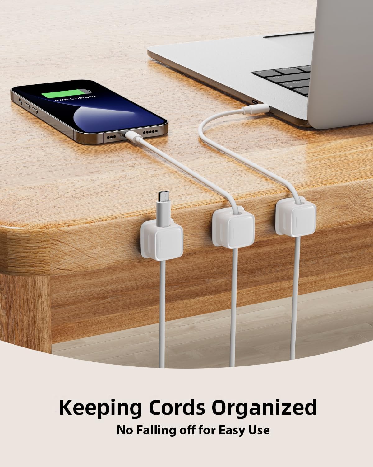 9 Pack Cord Organizer, Magnetic Cable Clips, Under Desk Management, Black | 0.27in Cable Compatible,Strong Adheive Wire Holder Keeper,Easy Open Phone Charger Holder for Home Car Desk Nightstand Office