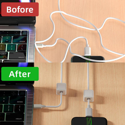 9 Pack Cord Organizer, Magnetic Cable Clips, Under Desk Management, Black | 0.27in Cable Compatible,Strong Adheive Wire Holder Keeper,Easy Open Phone Charger Holder for Home Car Desk Nightstand Office