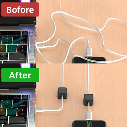 9 Pack Cord Organizer, Magnetic Cable Clips, Under Desk Management, Black | 0.27in Cable Compatible,Strong Adheive Wire Holder Keeper,Easy Open Phone Charger Holder for Home Car Desk Nightstand Office