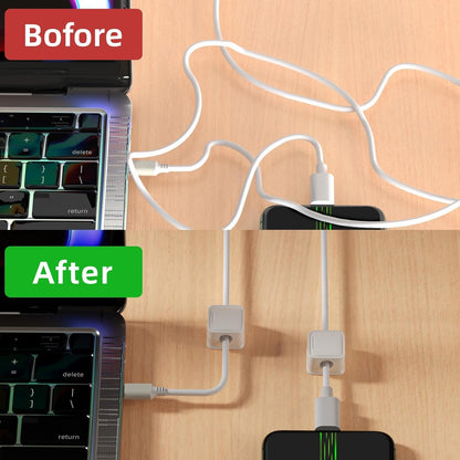 9 Pack Cord Organizer, Magnetic Cable Clips, Under Desk Management, Black | 0.27in Cable Compatible,Strong Adheive Wire Holder Keeper,Easy Open Phone Charger Holder for Home Car Desk Nightstand Office