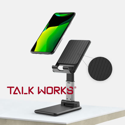 Adjustable Cell Phone Desk Mount Compatible w/iPhone 15/15 Pro/15 Pro Max, 14/14 Plus/14 Pro/14 Pro Max, 13/13 Pro/13 Pro Max - Flexible Stand for Office, Home, Tabletop (Black)