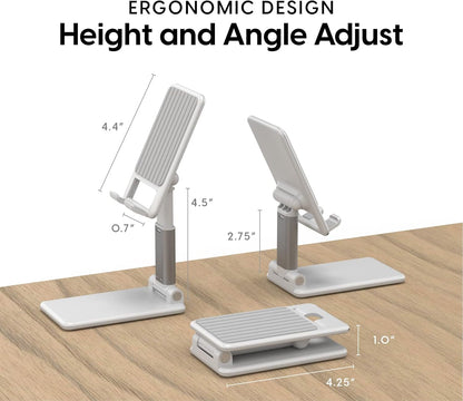 Adjustable Cell Phone Desk Mount Compatible w/iPhone 15/15 Pro/15 Pro Max, 14/14 Plus/14 Pro/14 Pro Max, 13/13 Pro/13 Pro Max - Flexible Stand for Office, Home, Tabletop (Black)