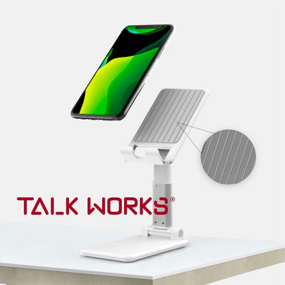 Adjustable Cell Phone Desk Mount Compatible w/iPhone 15/15 Pro/15 Pro Max, 14/14 Plus/14 Pro/14 Pro Max, 13/13 Pro/13 Pro Max - Flexible Stand for Office, Home, Tabletop (Black)