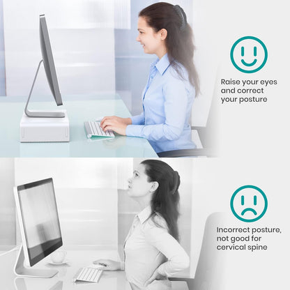 Monitor Stand Riser, Klearlook Foldable, Height Adjustable Computer Stand, Desk Shelf Riser with Storage Drawer &Tablet Phone Stand for Desktop, Laptop (White)