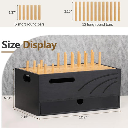 Bamboo Charging Station for Multiple Devices, 12.9" with Drawer
