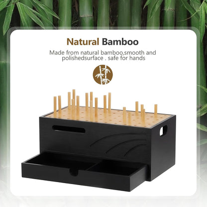 Bamboo Charging Station for Multiple Devices, 12.9" with Drawer