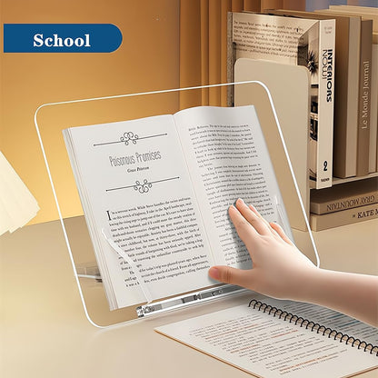 Acrylic Book Stand for Reading,Portable Book Page Holder,Adjustable Display Stands for Cookbook,Document,Recipe,Tablets (Medium)