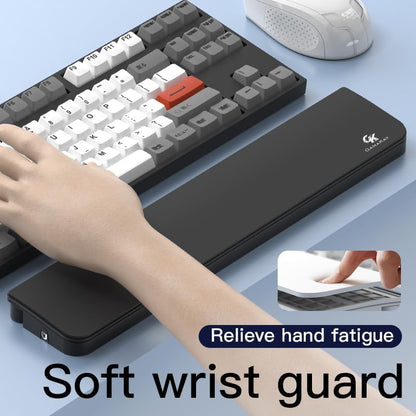 14.17'' Keyboard Wrist Rest Pad with Cleaning Tool Kit | Non-Slip Palm Pad for Comfortable Typing and Playing, ABS & Leather Hand Wrist Rest for 85% Mechanical Keyboard (Black-85%)