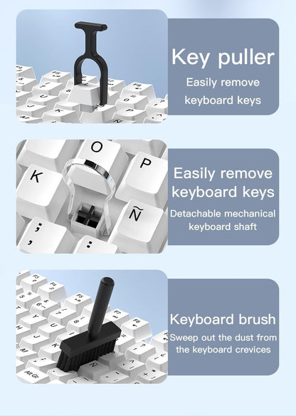 14.17'' Keyboard Wrist Rest Pad with Cleaning Tool Kit | Non-Slip Palm Pad for Comfortable Typing and Playing, ABS & Leather Hand Wrist Rest for 85% Mechanical Keyboard (Black-85%)