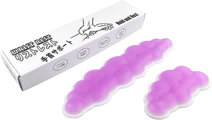 PU Gel Material Computer Keyboard Mouse Wrist Rest, Ergonomic Design, Relieving Typing Pain, Keyboard pad Supporting arm, Mouse pad Supporting Wrist, Anti-Skid PU Base, Office, Home, Games (Purple)