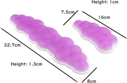 PU Gel Material Computer Keyboard Mouse Wrist Rest, Ergonomic Design, Relieving Typing Pain, Keyboard pad Supporting arm, Mouse pad Supporting Wrist, Anti-Skid PU Base, Office, Home, Games (Purple)