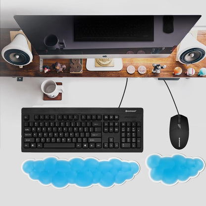 PU Gel Material Computer Keyboard Mouse Wrist Rest, Ergonomic Design, Relieving Typing Pain, Keyboard pad Supporting arm, Mouse pad Supporting Wrist, Anti-Skid PU Base, Office, Home, Games (Purple)