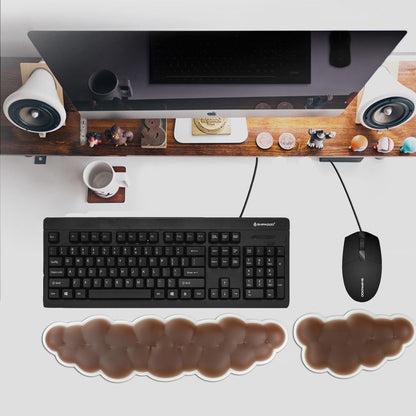 PU Gel Material Computer Keyboard Mouse Wrist Rest, Ergonomic Design, Relieving Typing Pain, Keyboard pad Supporting arm, Mouse pad Supporting Wrist, Anti-Skid PU Base, Office, Home, Games (Purple)