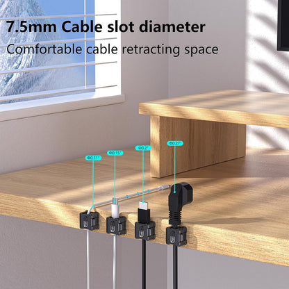 12 PC Magnetic Cable Clips [Cable Smooth Adjustable] Cord Holder, Under Desk Cable Management, Adhesive Wire Holder Keeper Organizer for Home Office Desk Phone Car Wall Desktop Nightstand